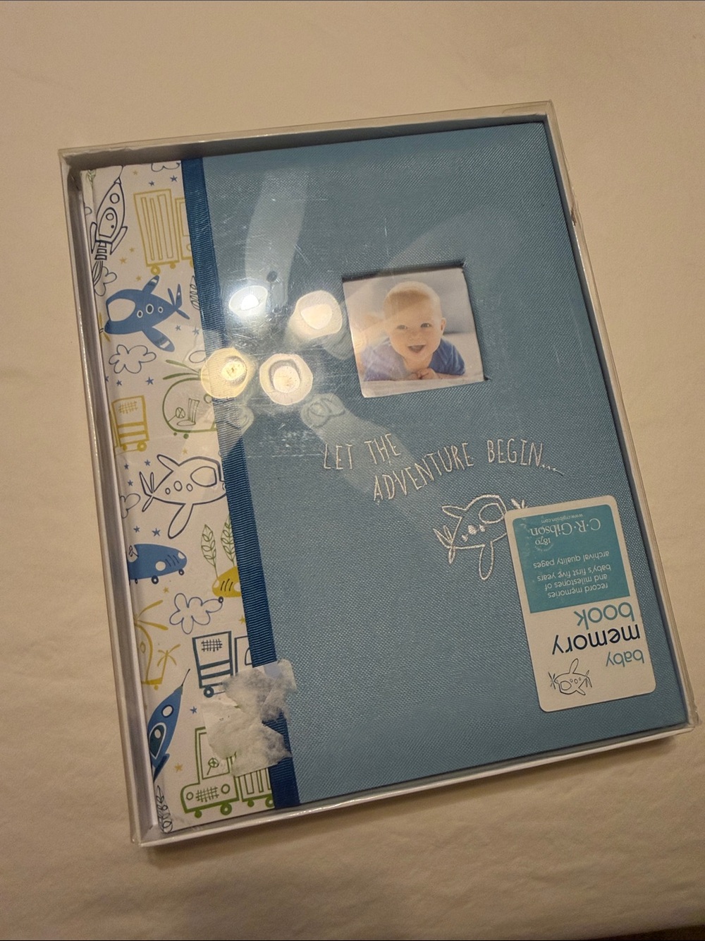 Blue 'Let the Adventure Begin' Baby Memory Book